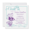 Purple & Turquoise Bridal Shower Invitation - Tea zazzle_invitation