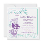 Purple & Turquoise Bridal Shower Invitation - Tea