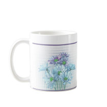 Purple & Turquoise Painted Daisies mugs by AJsGraphics Purple & Turquoise Painted Daisies mugs