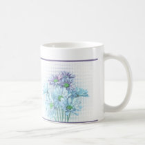 Purple & Turquoise Painted Daisies mugs