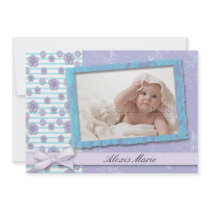Purple Turquoise Photo Custom Announcement