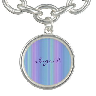 Purple Turquoise Rainbow Pastel Charm Bracelet