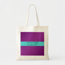 Purple turquoise roses wedding favors bags