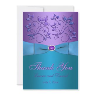 Purple, Turquoise Thank You Card - Invite Style invitation