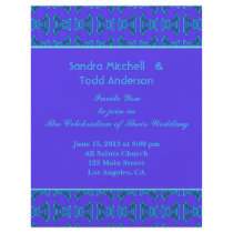 Purple Turquoise Tiki Wedding Flyers
