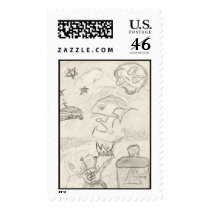 purple turtle dreaming postage