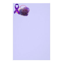 Purple Valentine Fibro Awareness Stationery Paper