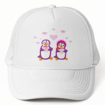Purple Valentine Penguins Hat