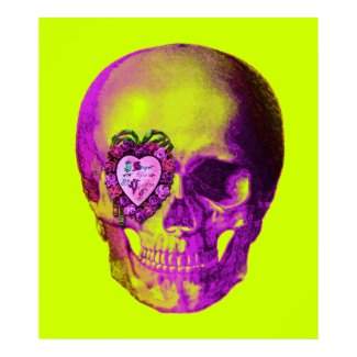 Purple Valentine Skull print