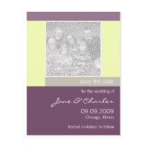 Purple & Vanilla Photo Save the Date postcards by CSWedding Purple & Vanilla Photo Save the Date postcards