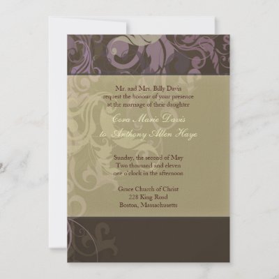 Purple Victoria Wedding Invitation