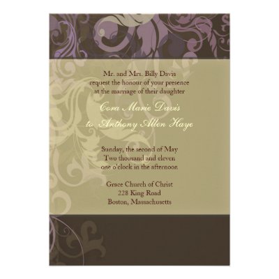 Purple Victoria Wedding Invitation