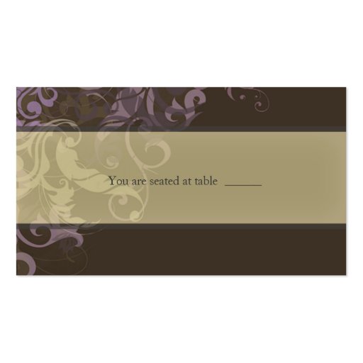Purple Victoria Wedding place card Business Card Template (back side)