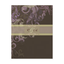 Purple Victoria Wedding reception card Personalized Invitation