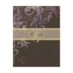 Purple Victoria Wedding reception card Personalized Invitation