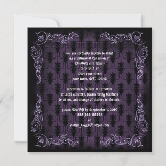 Purple Victorian Goth Print Invitation zazzle_invitation