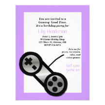 Purple Video Gaming Party Invitation