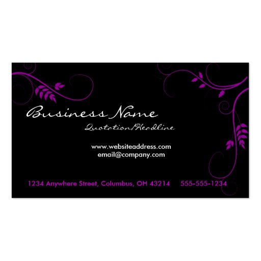Purple Vines Business Cards (front side)