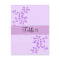 Purple Vines Special Occasion Table Card postcards