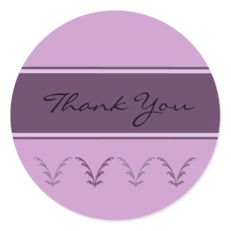 Purple Vines Thank You stickers