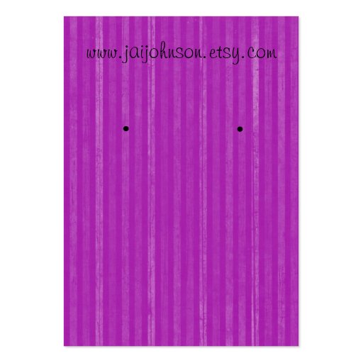 Purple Vintage Background Earring Cards Business Card Templates (front side)