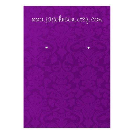 Purple Vintage Background Earring Cards Business Card Templates (front side)