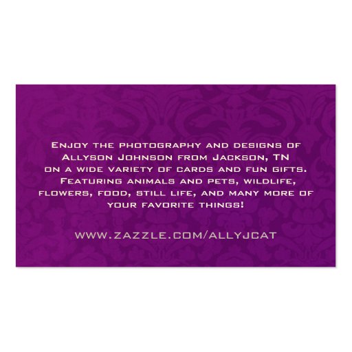 Purple Vintage Business Cards (back side)