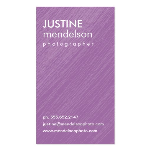 Purple Vintage Camera Photography Business Cards (front side)