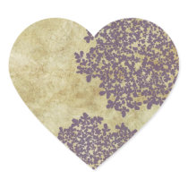 Purple Vintage Floral Envelope Seal Heart Stickers