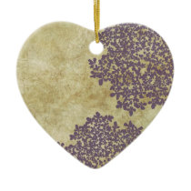 Purple Vintage Floral Christmas Tree Ornaments