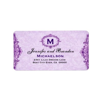 Purple Vintage FramePersonalized Custom Address Labels