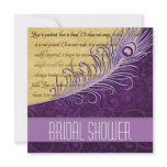 Purple Vintage Peacock Bridal Shower Invitations