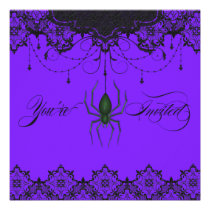 Purple Vintage Victorian Spider Invitation