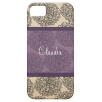 Purple Vintage Zinnia BT iPhone 5 Case