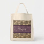 Purple Vintage Zinnia Tote Bag