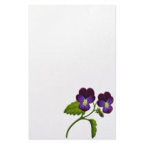 Purple Viola Pansy Stationery