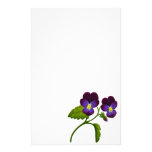 Purple Viola Pansy Stationery