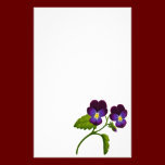 Purple Viola Pansy Stationery stationery