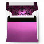 PURPLE VIOLET BLACK WHITE DAMASK ENVELOPES