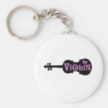 Purple Violin T-Shirt Key Chains
