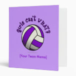 Purple Volleyball 3 Ring Binders