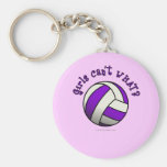 Purple Volleyball Key Chain