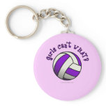 Purple Volleyball Key Chain