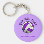 Purple Volleyball Key Chain