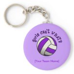 Purple Volleyball Key Chain