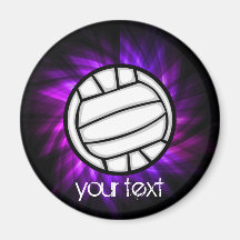 Purple Volleyball Refrigerator Magnets