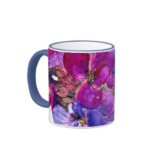 Purple Wallflower Ringer Mug mug