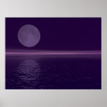 Purple Water Blue Moon Poster