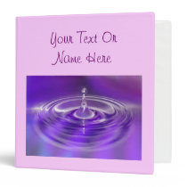 Purple Water Drop 3 Ring Binders