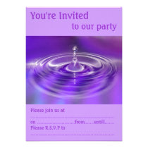Purple Water Drop Personalized Announcements